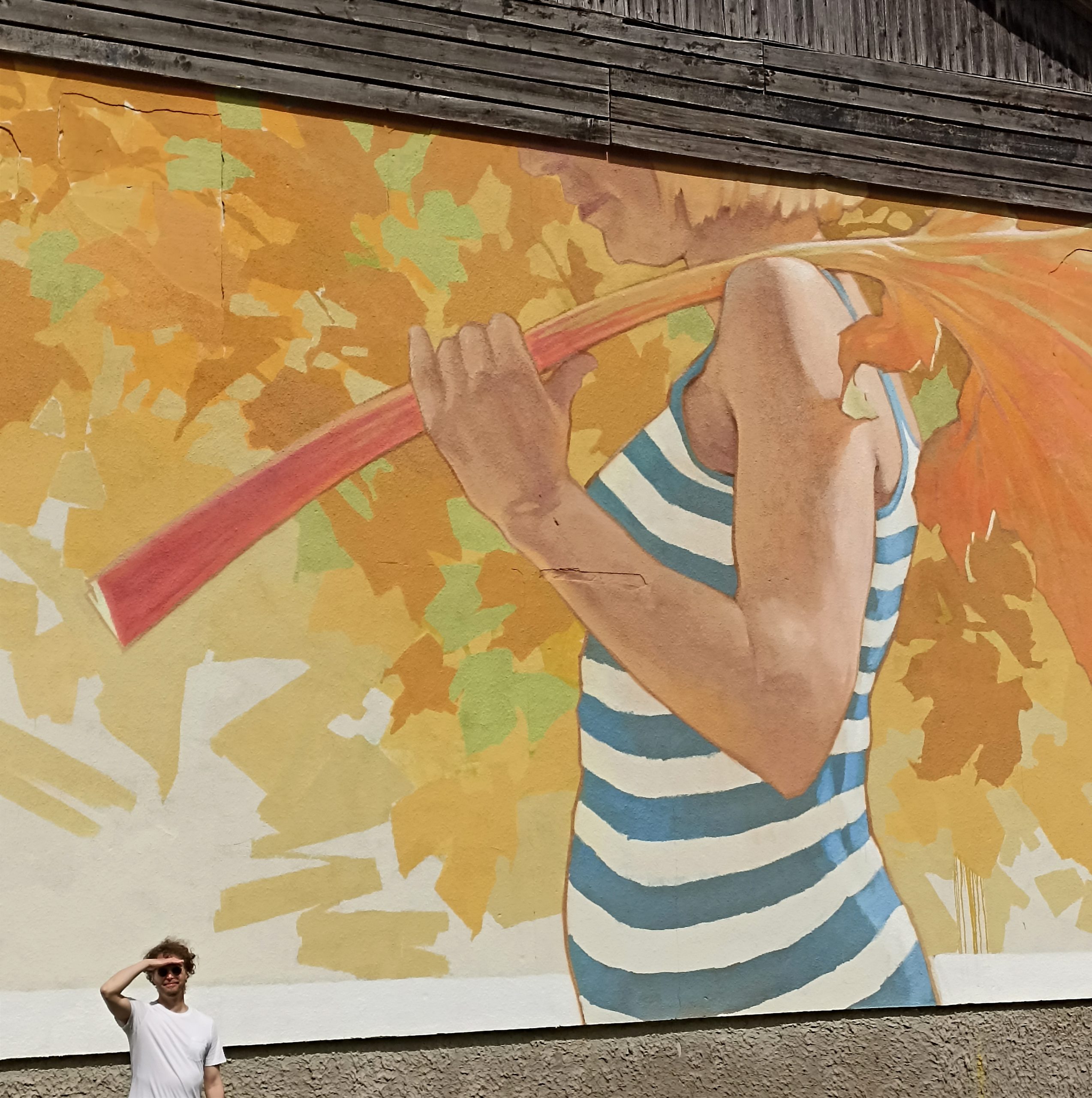 Democratic flag, Uue Antsla Estonia, 2022, 5x 8m, wallpaint& spraypaint