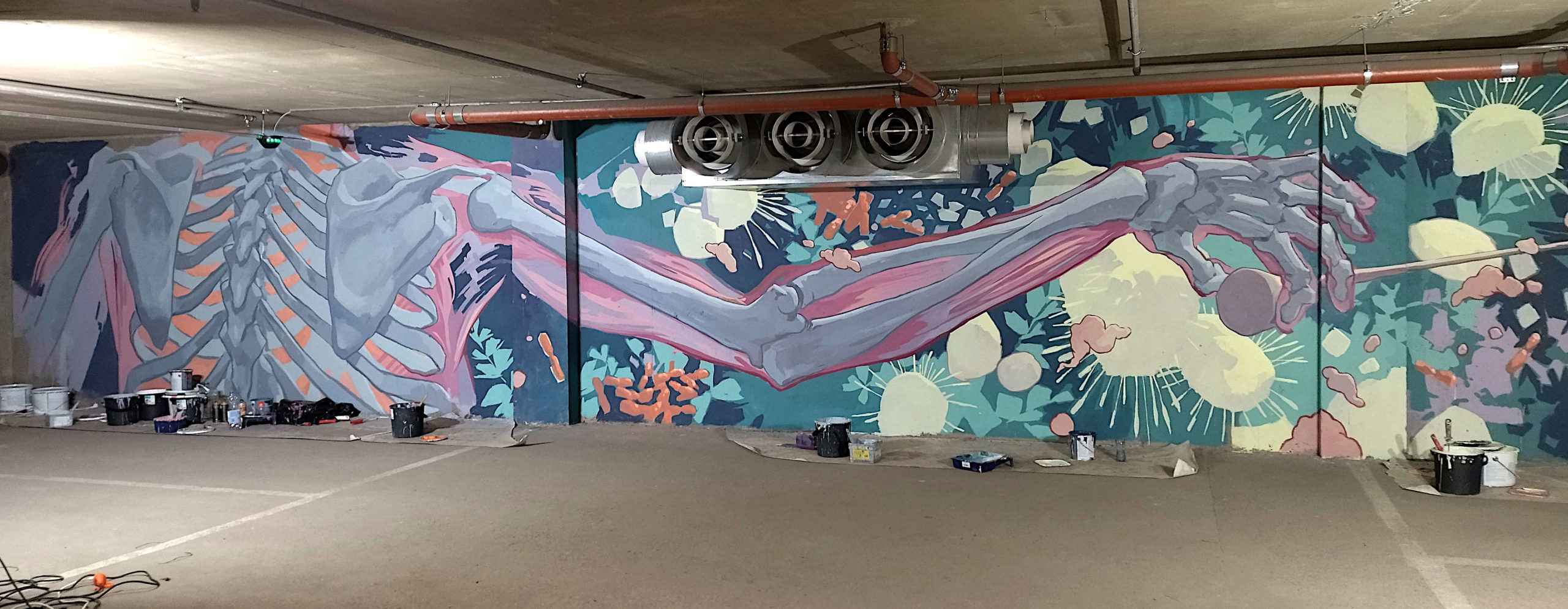 BIOCITY Turku 2021 researcher overture, 20x3m, facade paint