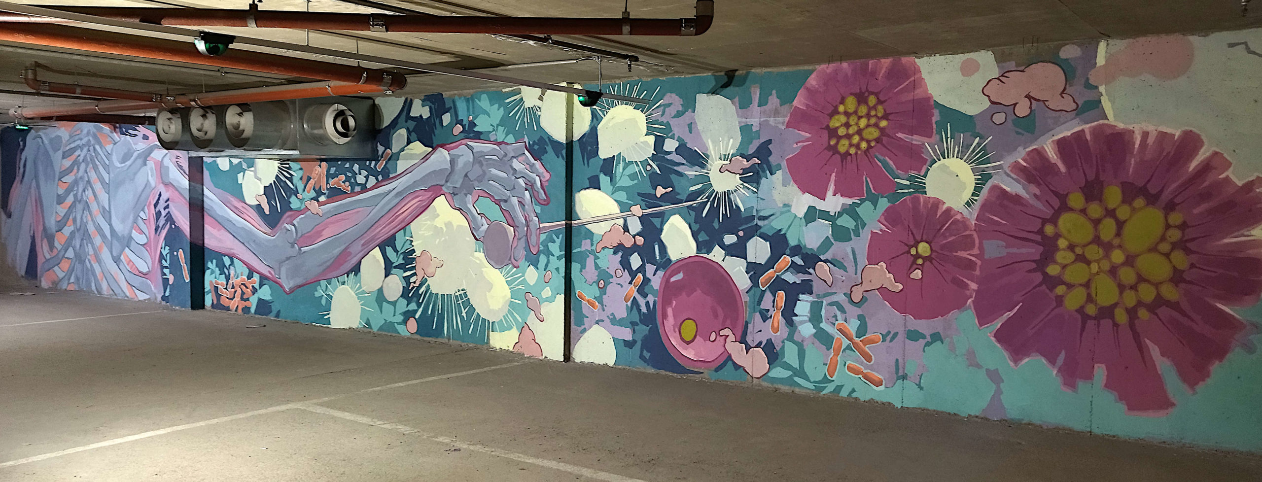 BIOCITY Turku 2021 researcher overture, 20x3m, facade paint