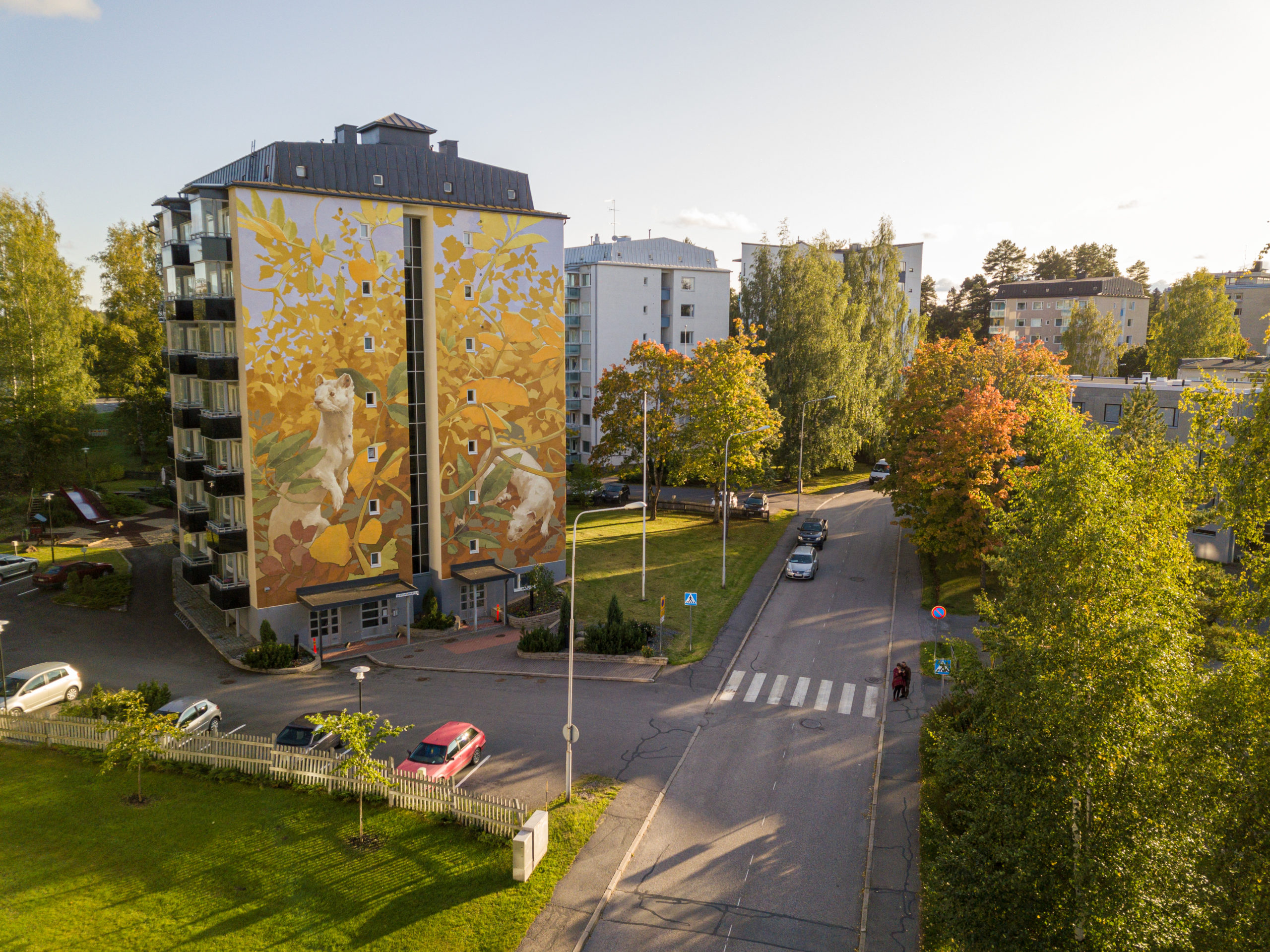 Väärät vermeet, 2019, Mikkeli, part of Upeart- festival assisted by Anetta Lukjanova, wallpaint and spraypaint 1