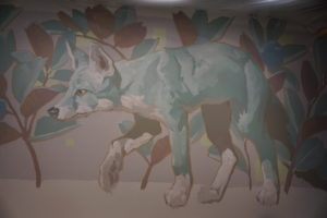 AllCity Vinski, made for exhibition organized by Urbaani ry, Kuopion Taidemuseo, 2023, wallpaint& spray