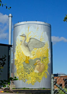 Suomenojan voimalaitos -commission for Fortum, 39x25m, metalpaint on folding aluminium, 2020