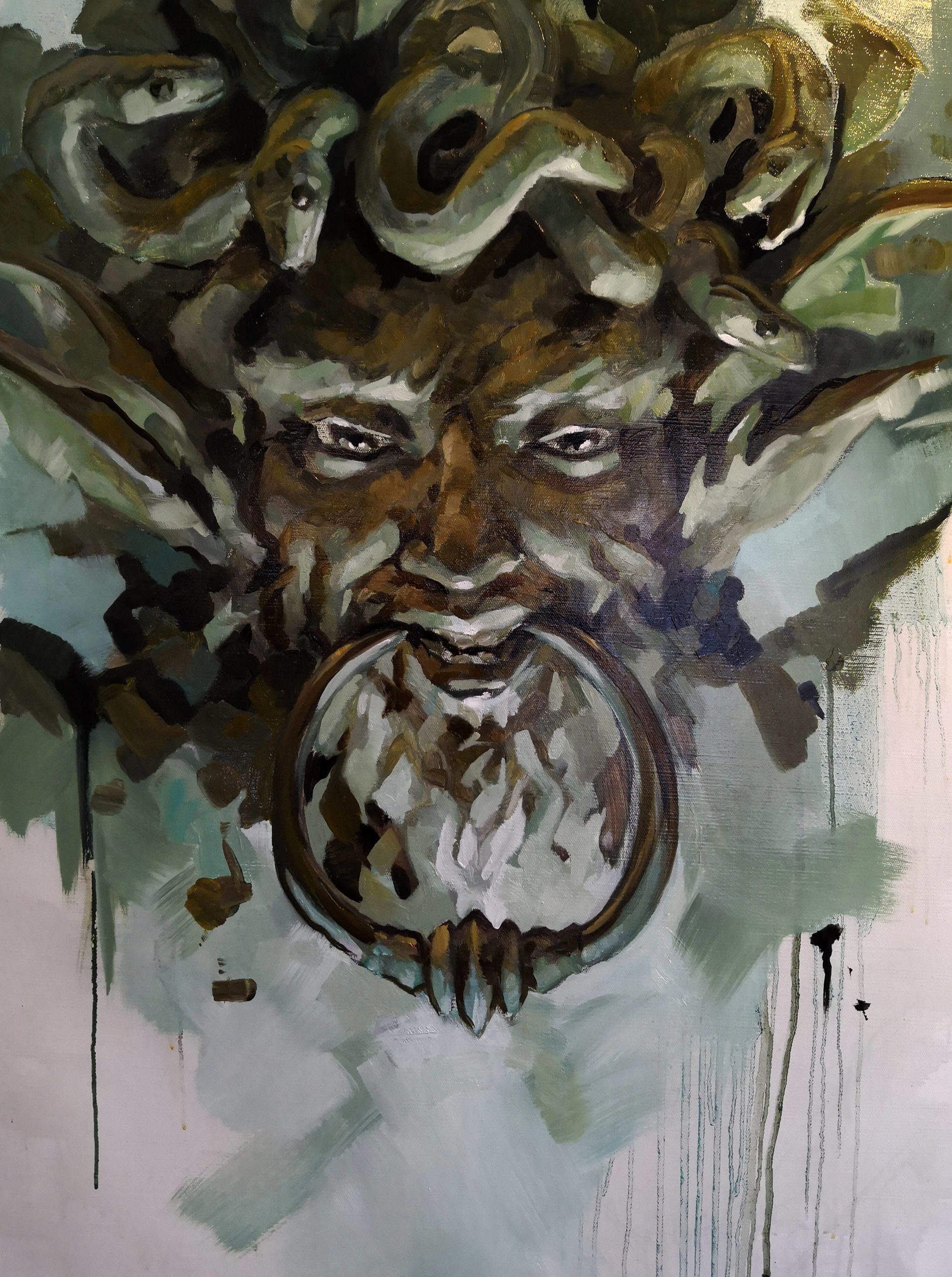 Knock, knock , oil on canvas, 40x70cm, 2015