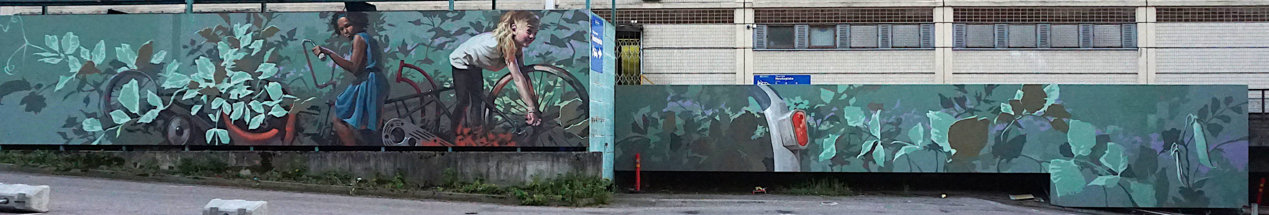 Plan Pea, Hakunilan ostoskeskus, 2017, 25x4m, wallpaint&spray