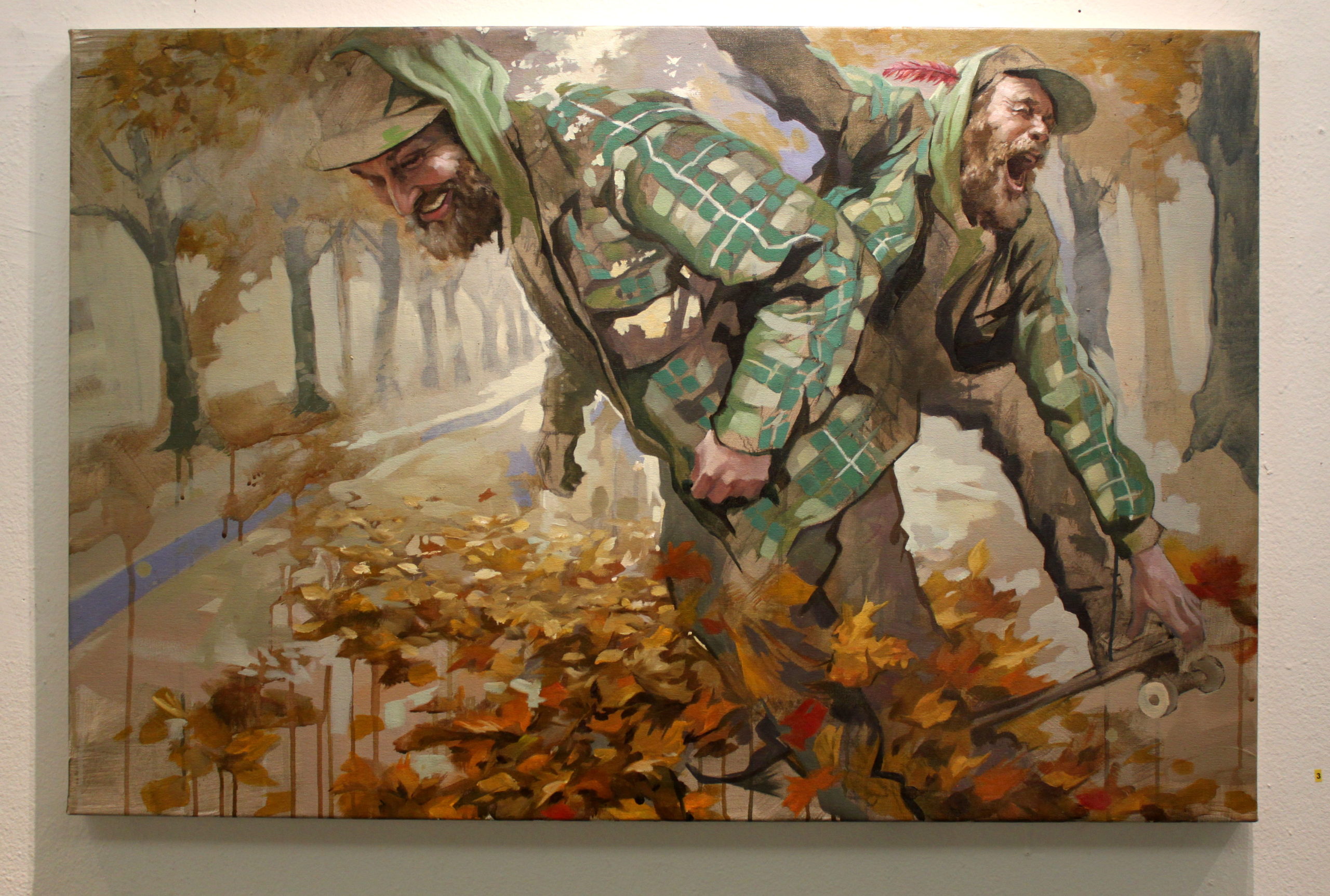 Pohjolankadun bulidaiju, oil on canvas, 60x110cm, 2015