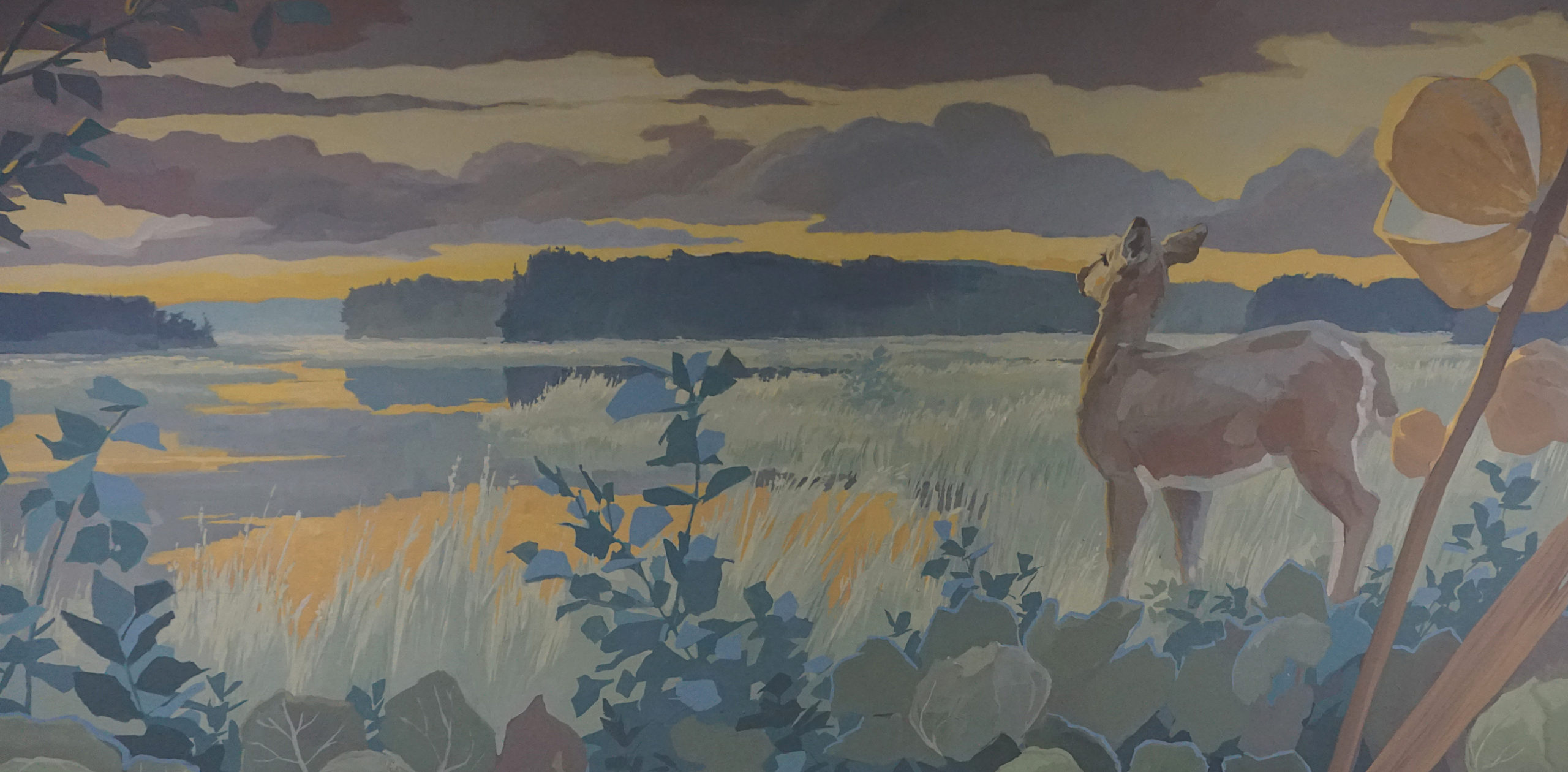 Satakunnan sairaala 2023 deer , detail, wallpaint