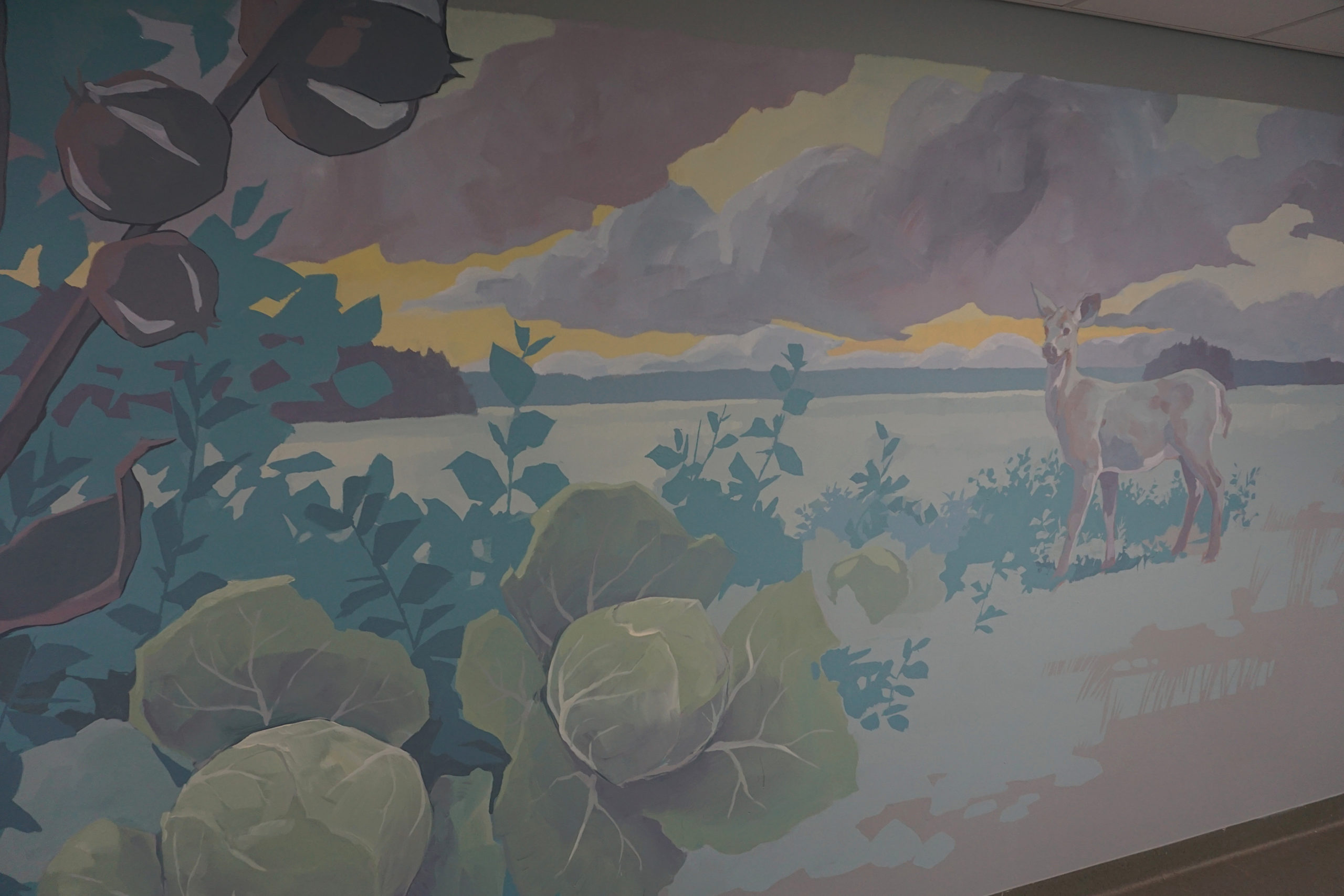 Satakunnan sairaala 2023, (detail)14x3m, wallpaint