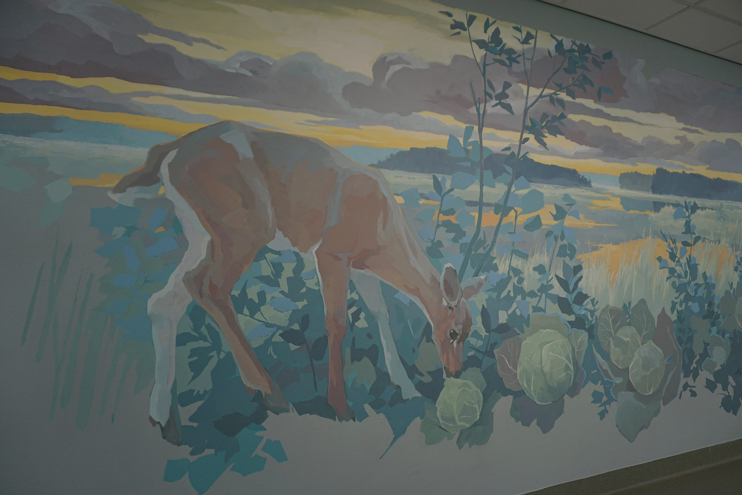 Satakunnan sairaala 2023, (detail)14x3m, wallpaint