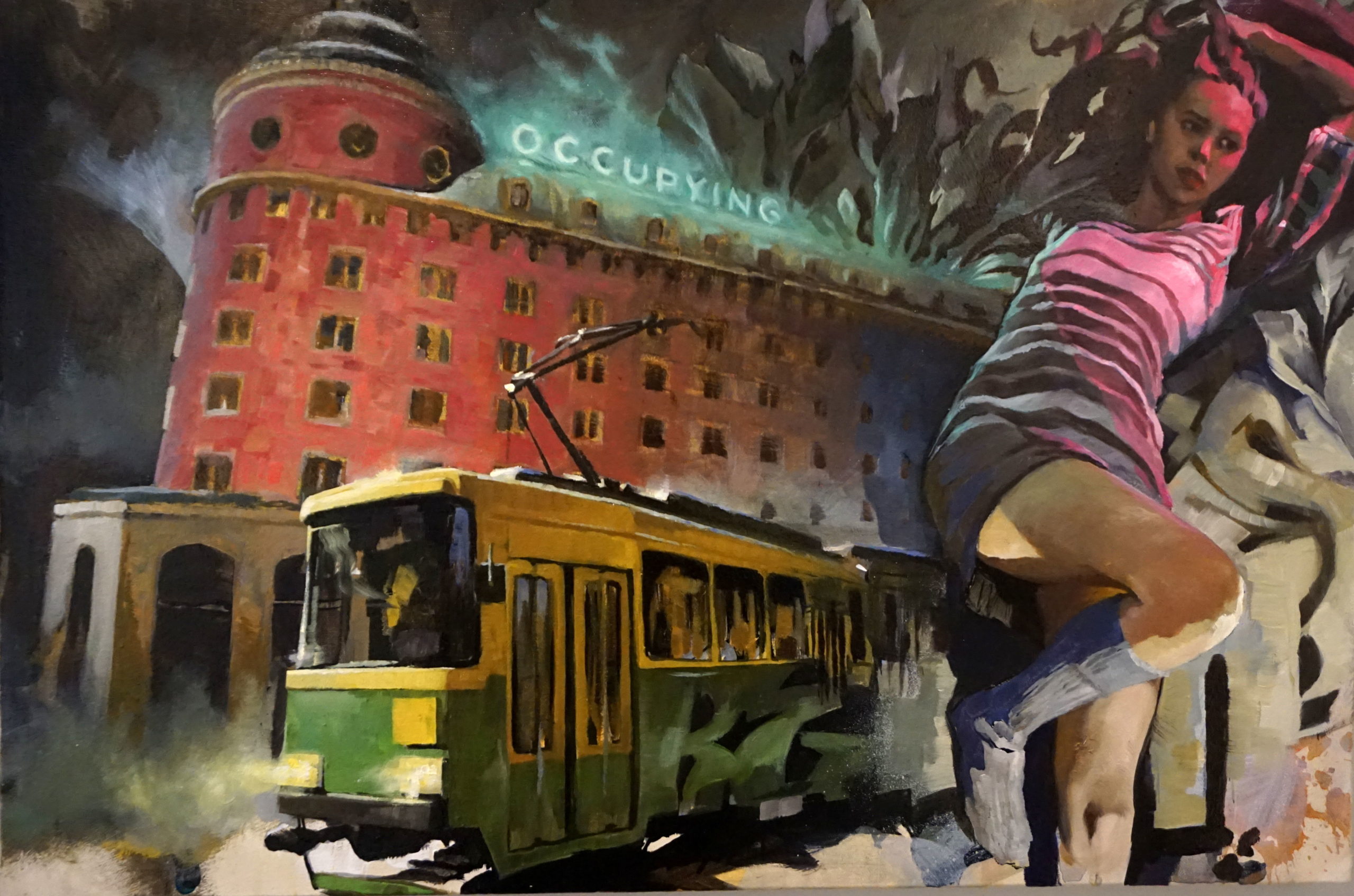 occupying-east, oil on canvas, 35x55cm, 2015